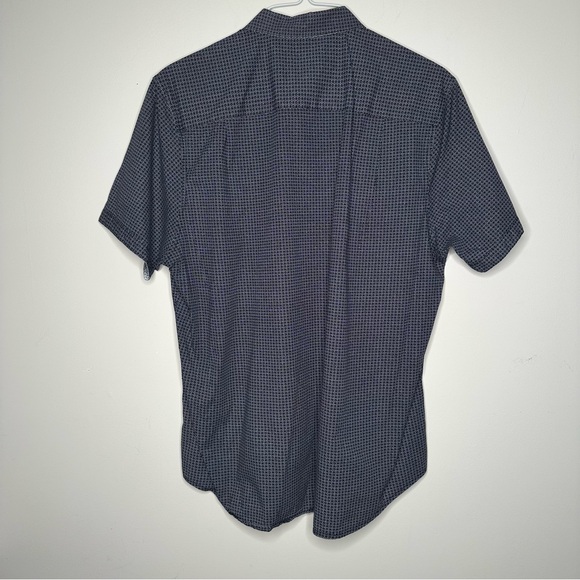 Ike Behar Men’s Black White Short Sleeve Shirt Large - Picture 2 of 9